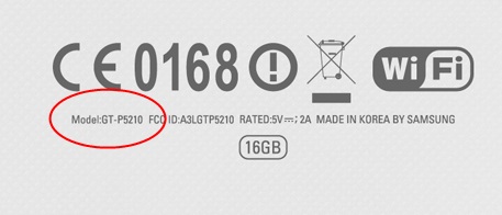 Samsung Galaxy Tab 3 10.1 - Oznaczenie modelu [źródło: galaktyczny.pl]