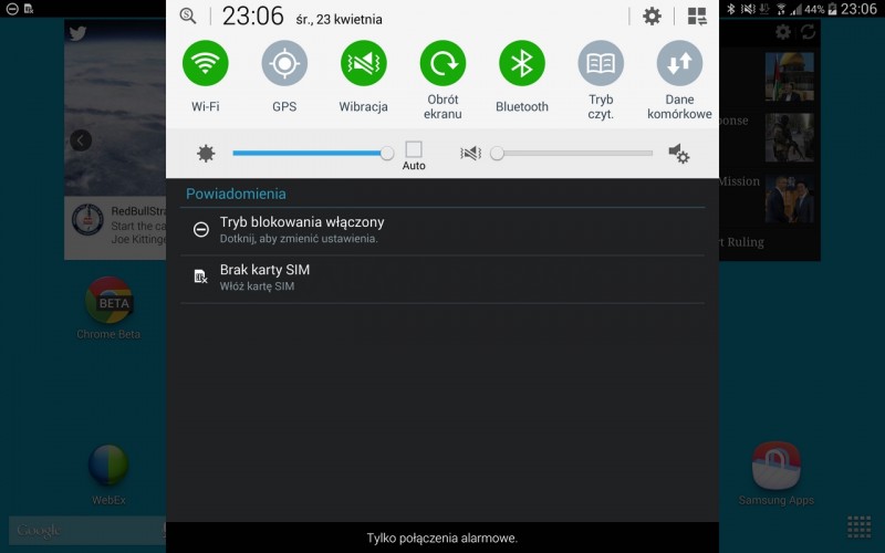 Samsung Galaxy Note PRO - Pasek powiadomień / fot. galaktyczny