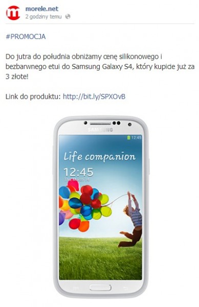 Etui silikonowe do Galaxy S4 / fot. Morele (Facebook)