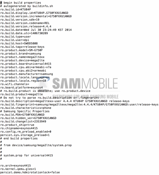 Samsung Galaxy Mega 2 SM-G750F / fot. SamMobile
