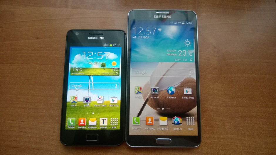 Galaxy S II i Galaxy Note 3 - ekran główny