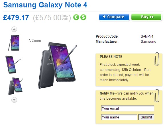 Przedsprzedaż Galaxy Note 4 w Clove