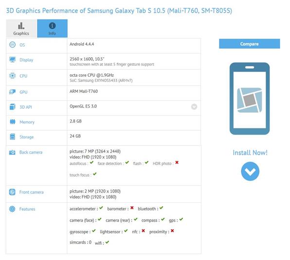 Samsung Galaxy Tab S 10,5 SM-T805S