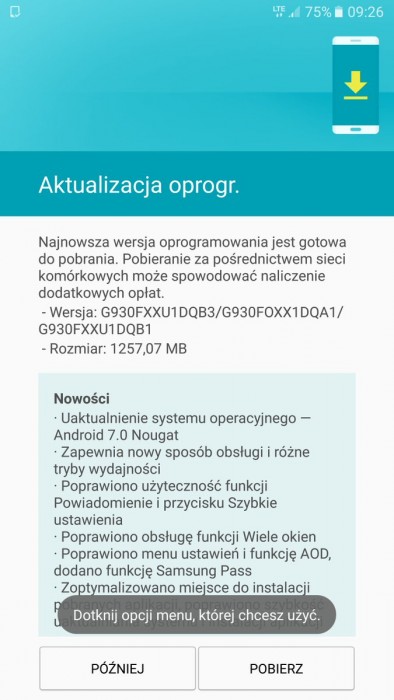 Nougat dla Galaxy S7