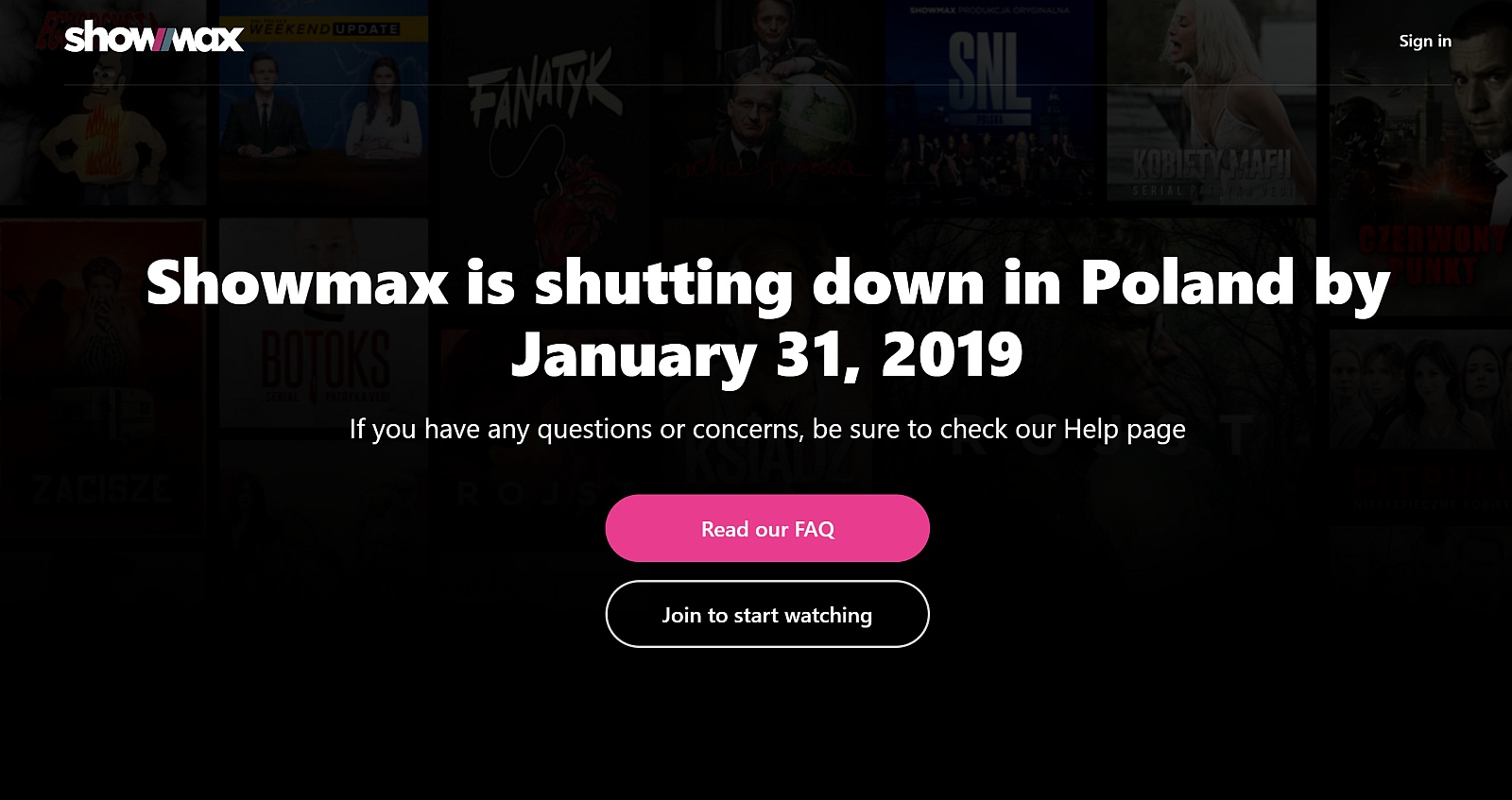 Showmax kończy działalność w Polsce