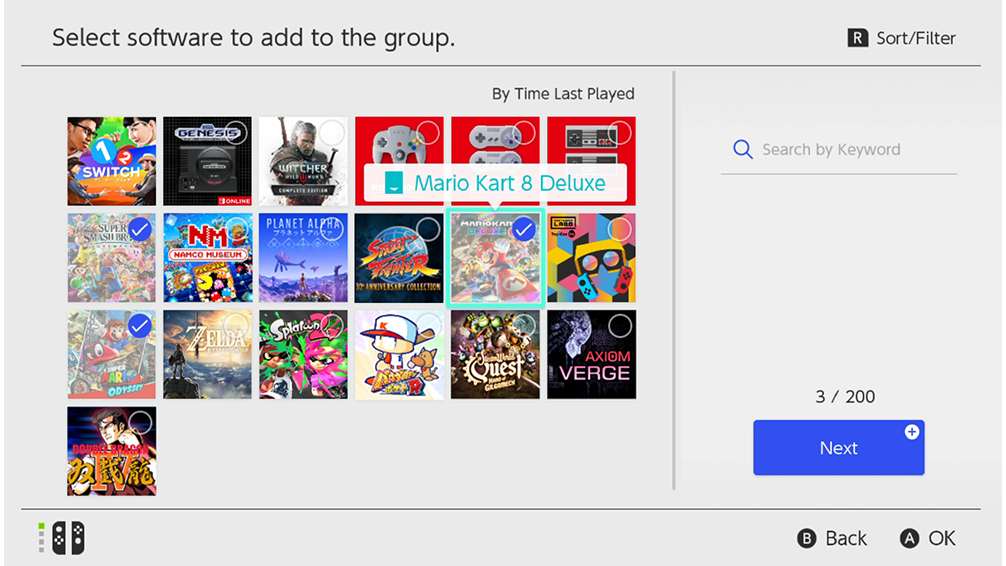Grupy w Nintendo Switch