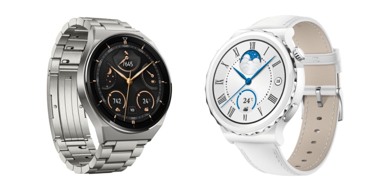 Huawei Watch GT 3 Pro w dwóch wersjach: tytanowej (po lewej) i ceramicznej (po prawej)
